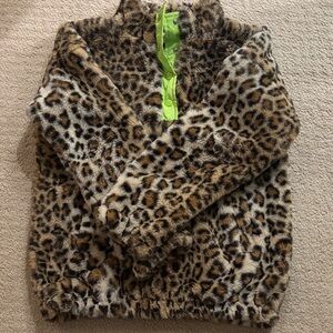 Treasure & Bond Cheetah Print Faux Fur Jacket